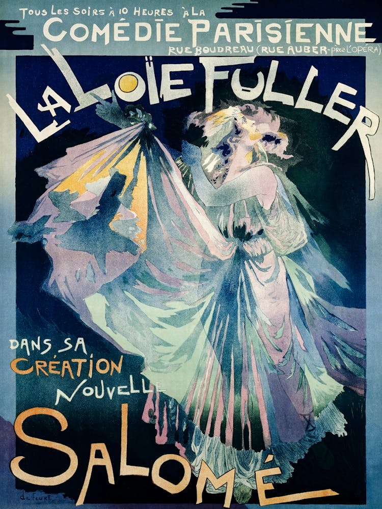 Poster Of Comédie–Parisienne With Portrait Of Loie Fuller (1895), Georges De Feure