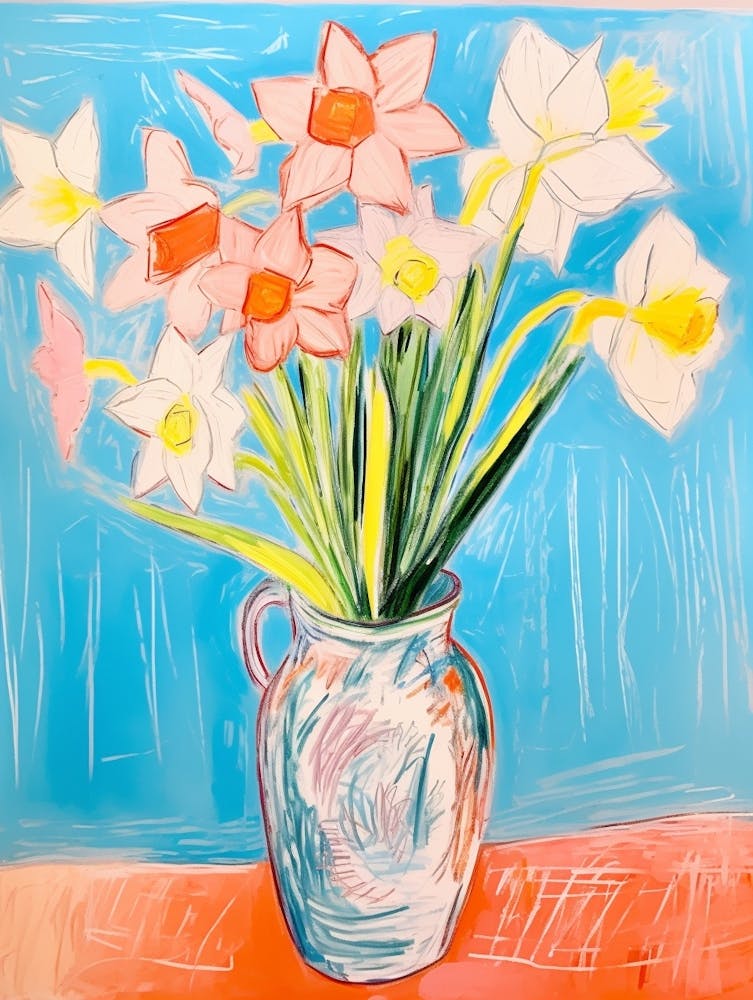 Flower Painting Fauvist Style Daffodil 2