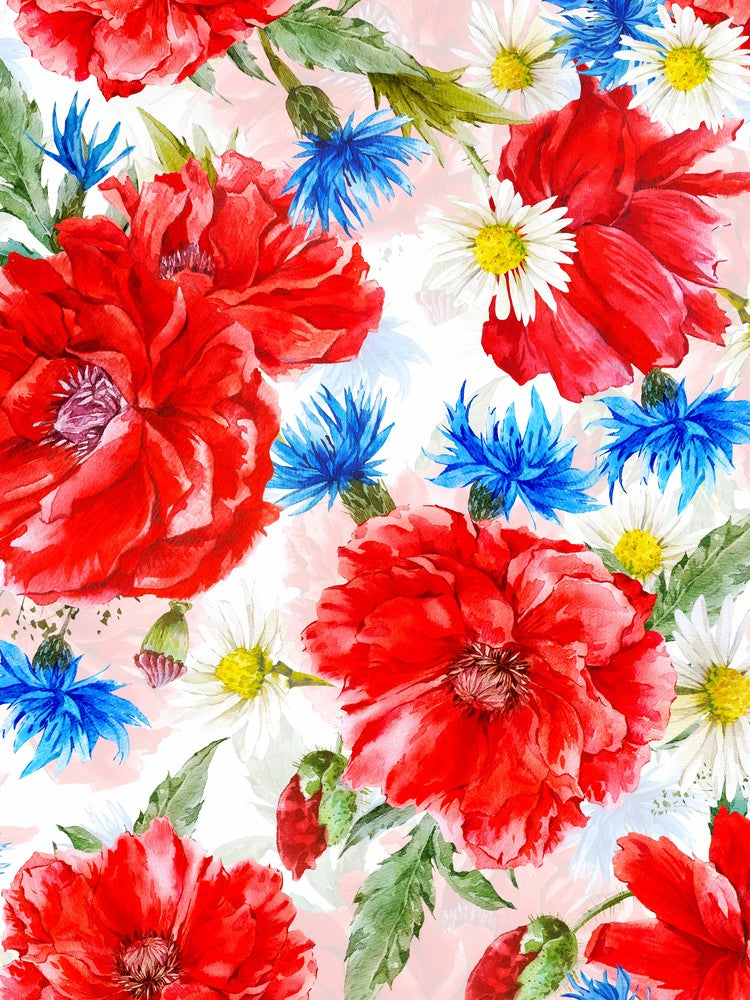 Midsummer Poppies And Cornflowers Meadow