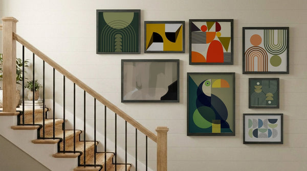 Modern Art Style 8 Piece Staircase Gallery Wall