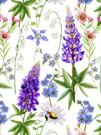 Nordic Watercolor Wildflowers Meadow
