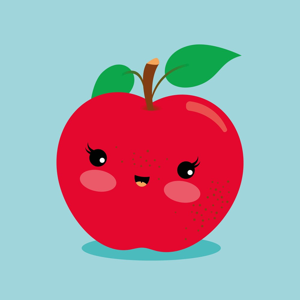 Nursery Kawaii Red Apple