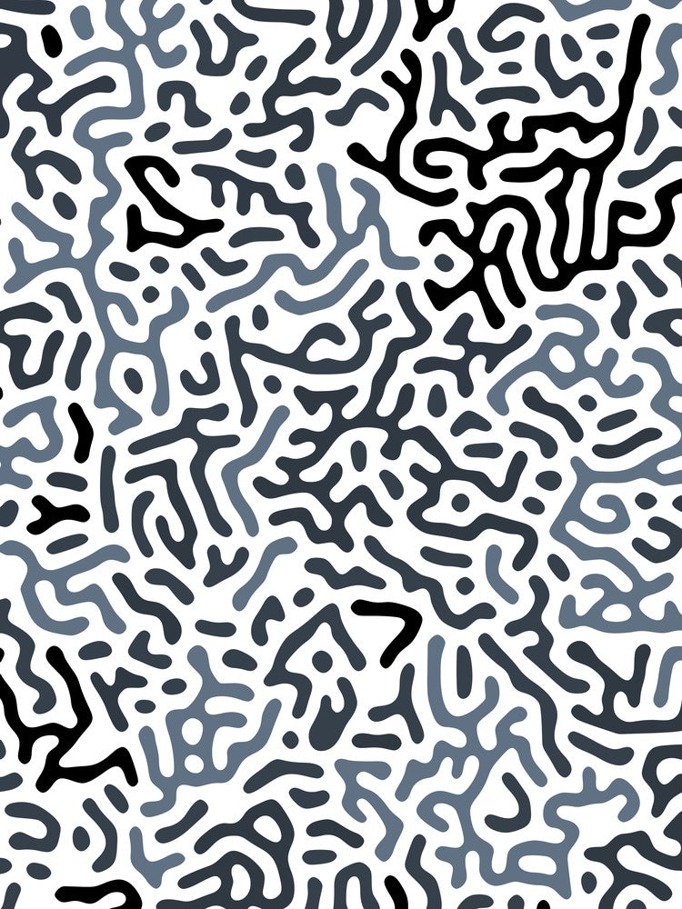 Organic Digital Shapes Dark Blue