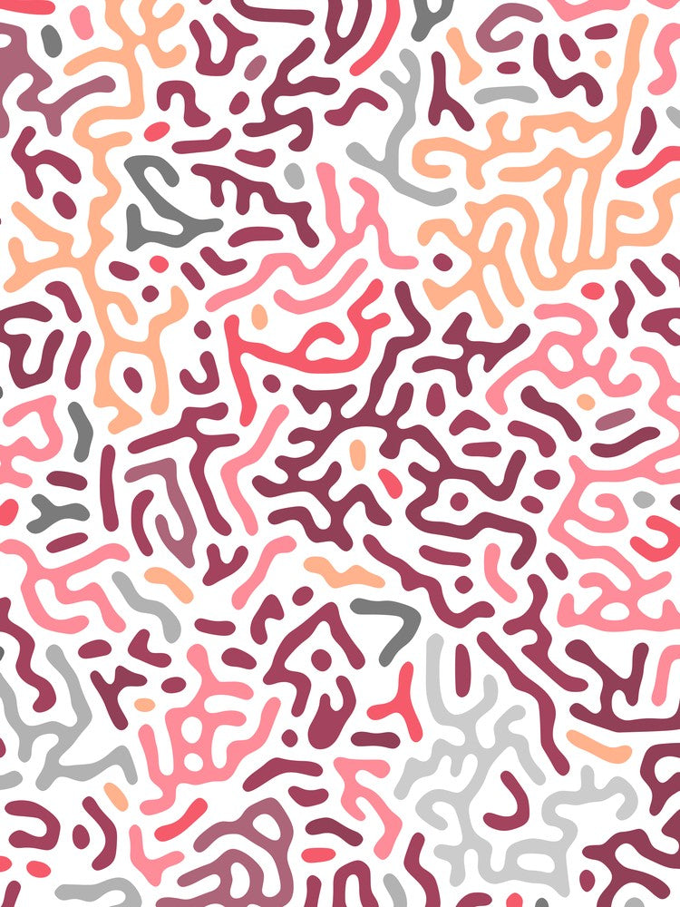 Organic Digital Shapes Pink Orange