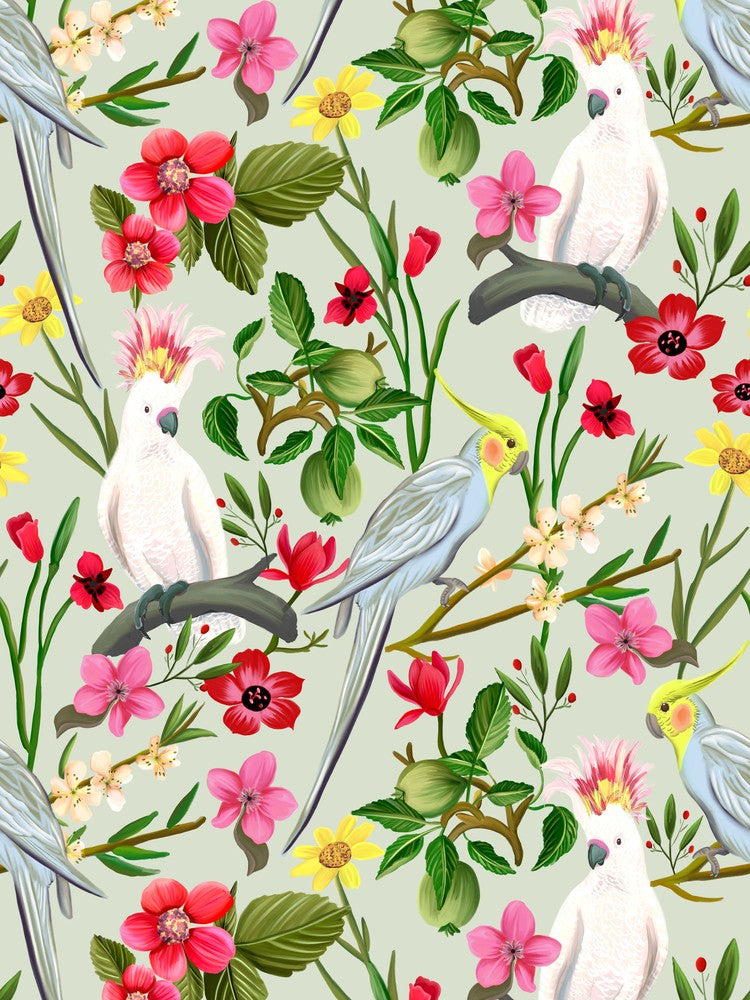 Parakeet And Cockatoo Garden