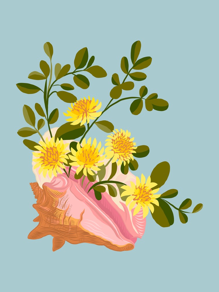 Königin-Flügelhornschnecke Blumenstrauß