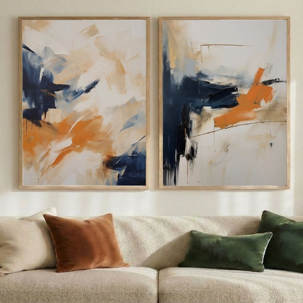 Set of 2 Abstract Fall Flow