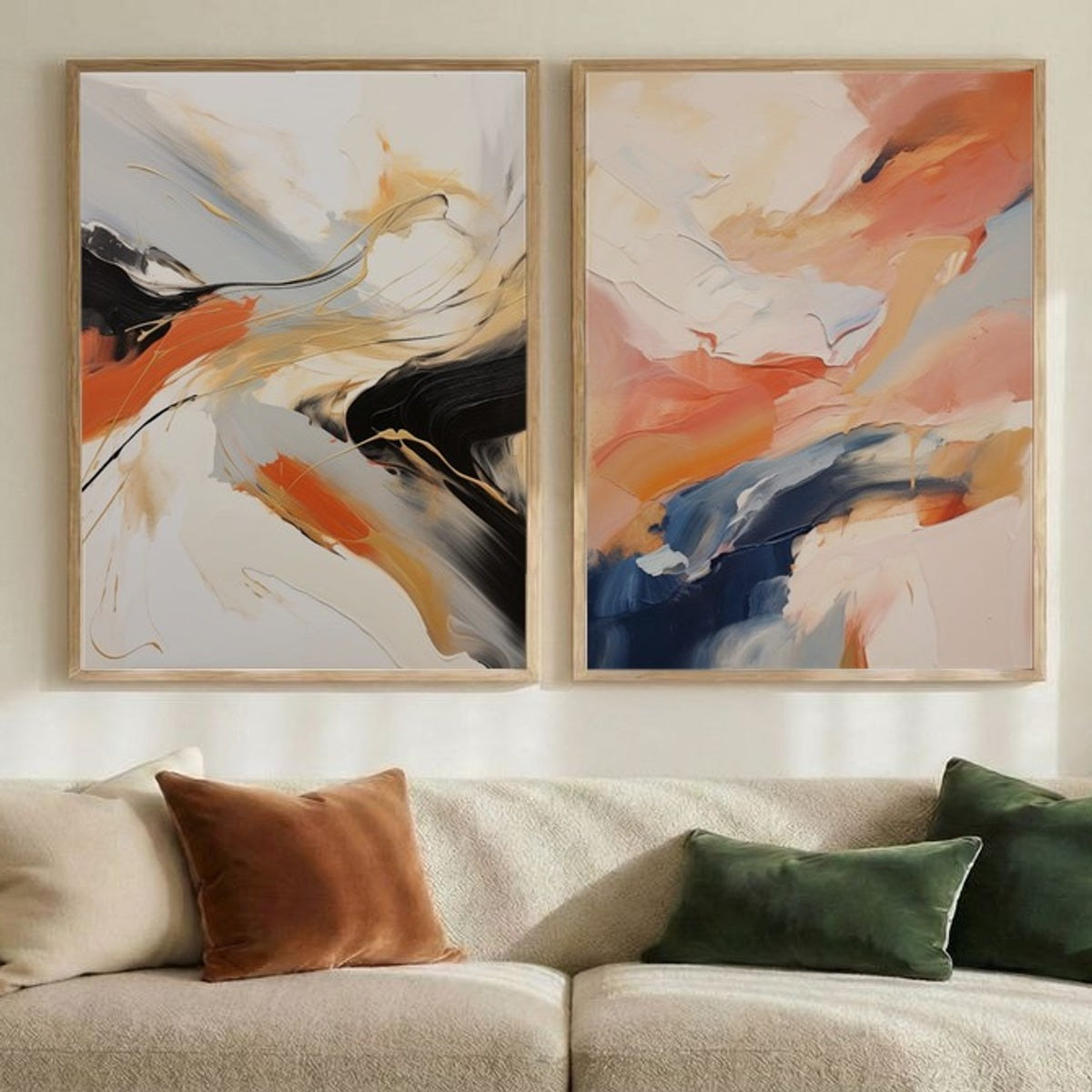 Set of 2 Abstract Fall Motion