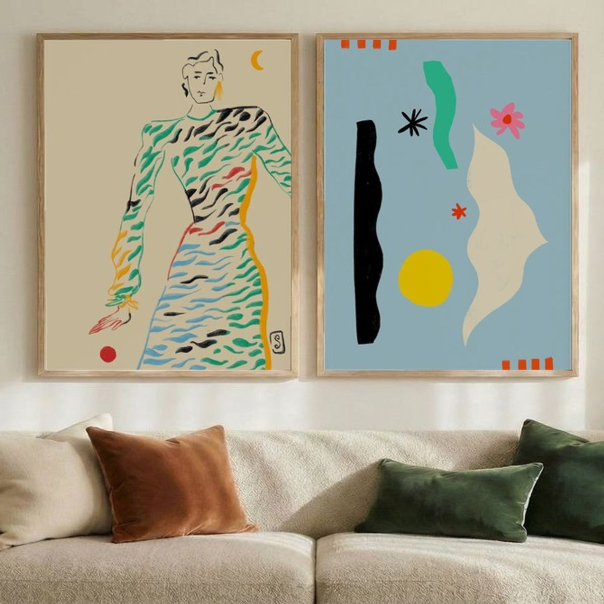 Set of 2 Abstract Flow