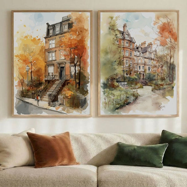 Set of 2 Autumnal Cityscapes