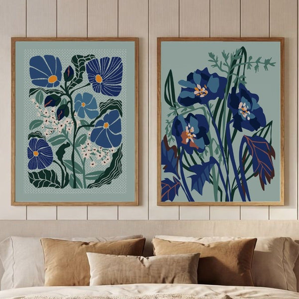 Set of 2 Blue Garden Serenity