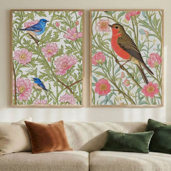 Set of 2 Blush Garden Birds
