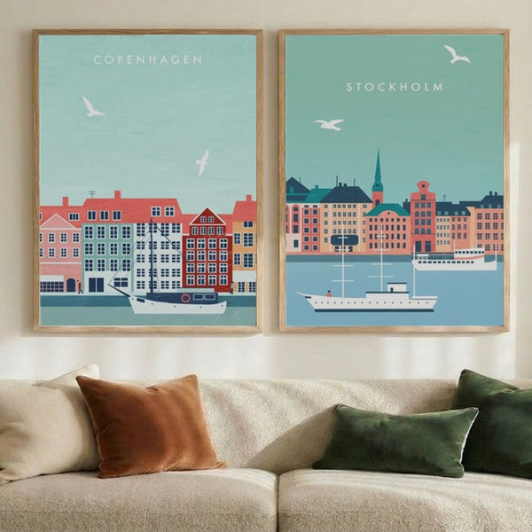 Set of 2 Coastal European Charm