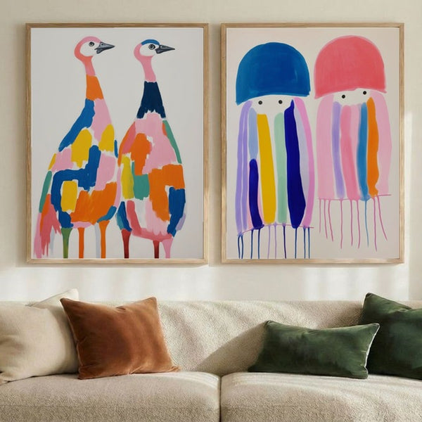 Set of 2 Colorful Critters