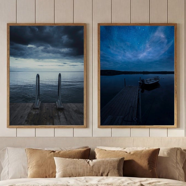 Set of 2 Deep Azure Reflections