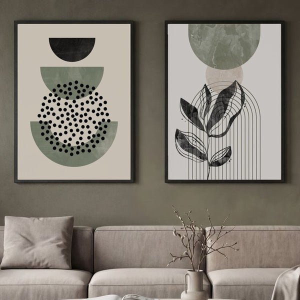 Set of 2 Earthy Abstract Blend