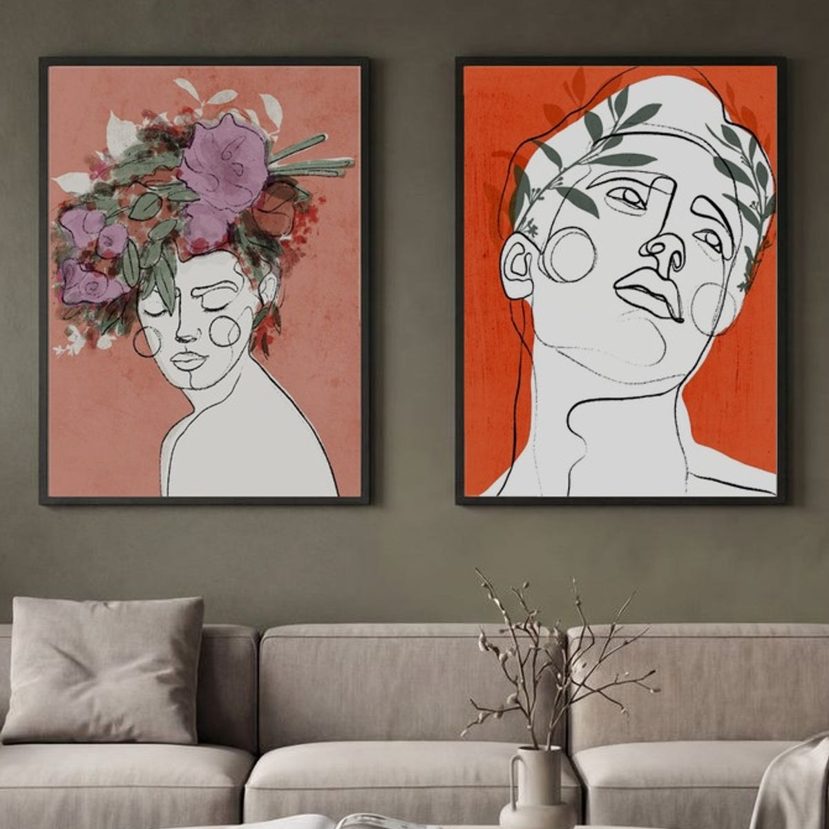 Set of 2 Earthy Bloom