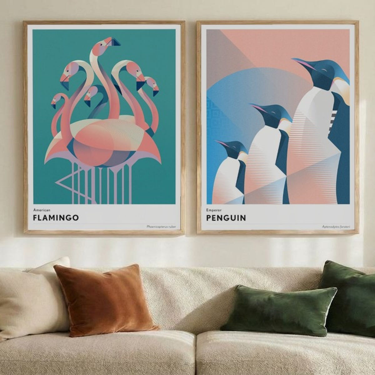 Set of 2 Geometric Wildlife