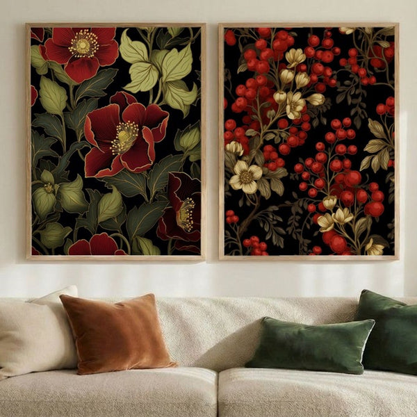 Set of 2 Gilded Winter Bloom