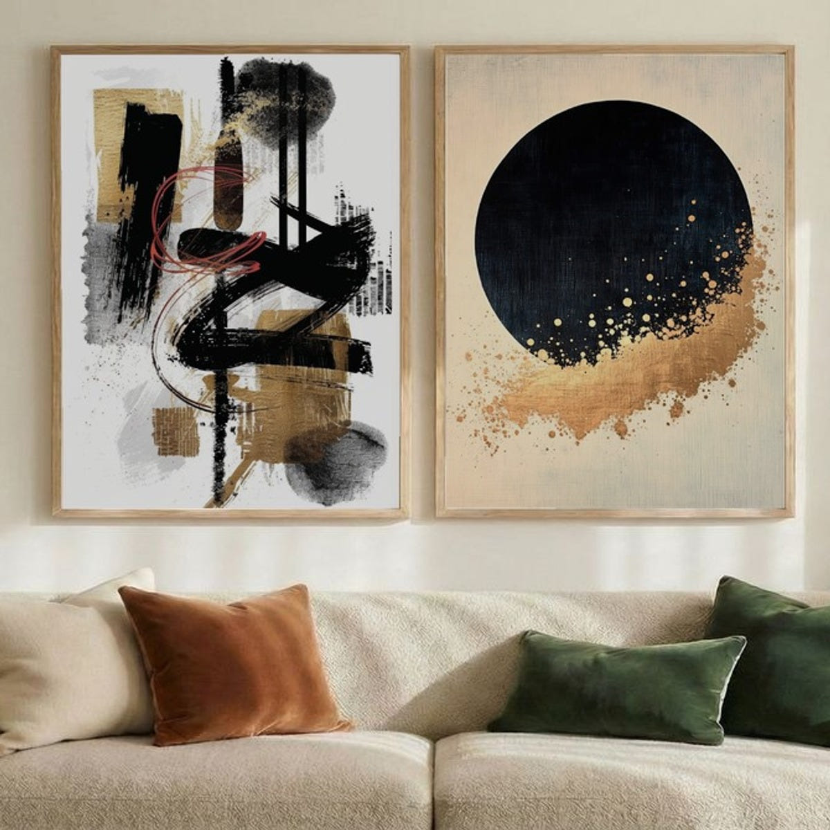 Set of 2 Golden Abstraction