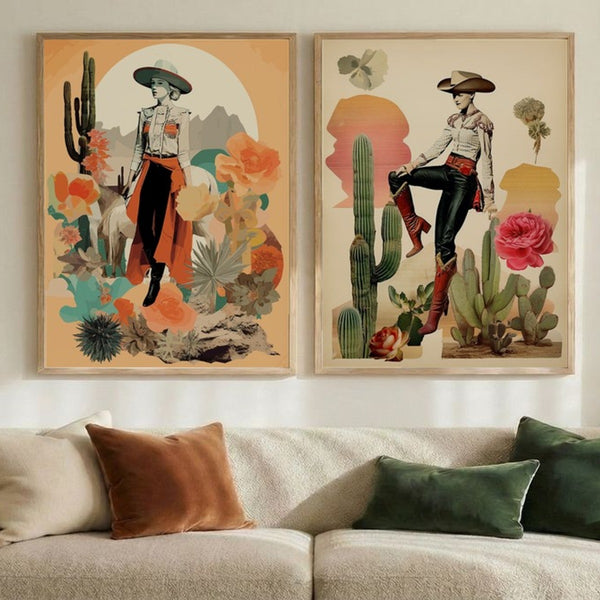 Set of 2 Golden Collage Spirit