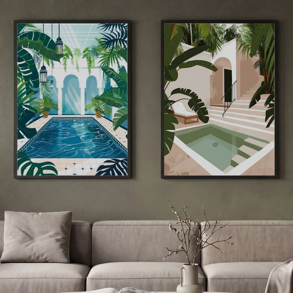 Set of 2 Mediterranean Oasis