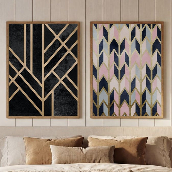 Set of 2 Modern Deco Contrast
