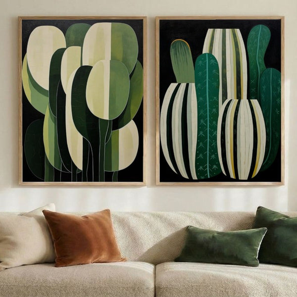 Set of 2 Modern Green Forms