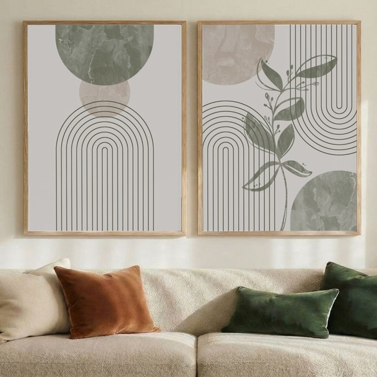 Set of 2 Modern Sage Harmony