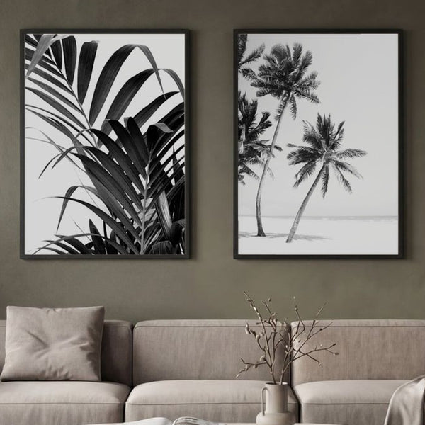 Set of 2 Monochrome Tropics Chic
