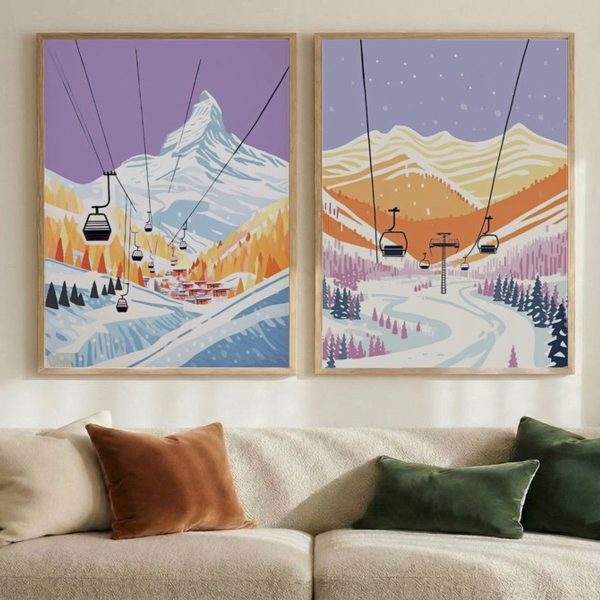 Set of 2 Pastel Slopes