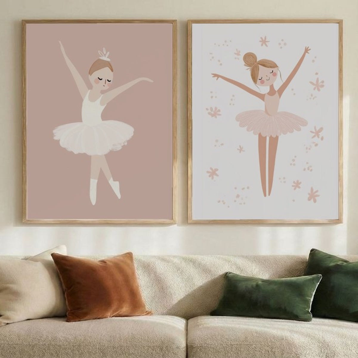 Set of 2 Playful Pastel Ballet
