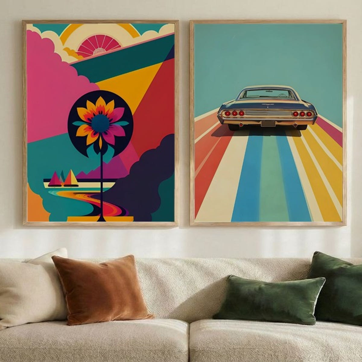 Set of 2 Retro Road Trip