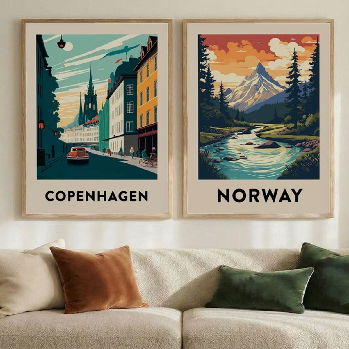 Set of 2 Scandinavian Travelogue