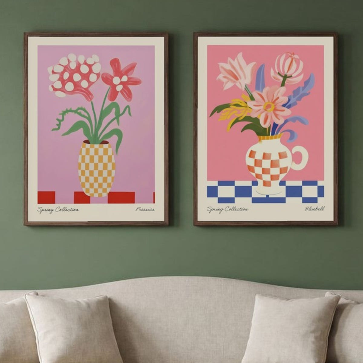 Set of 2 Spring Flower Vase Collection