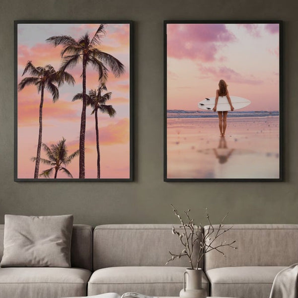 Set of 2 Sunset Surf Dreams