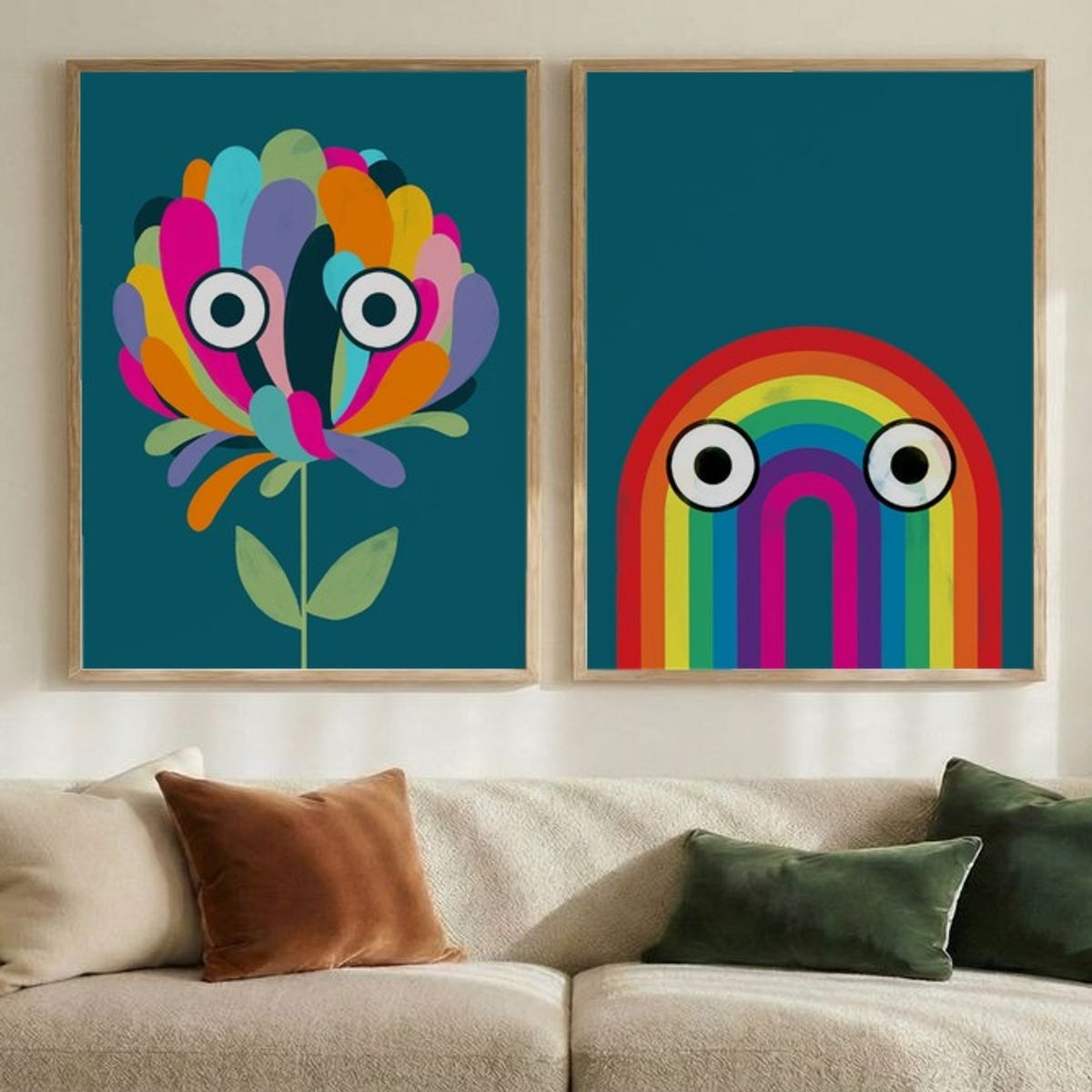 Set of 2 Teal Pop Whimsy