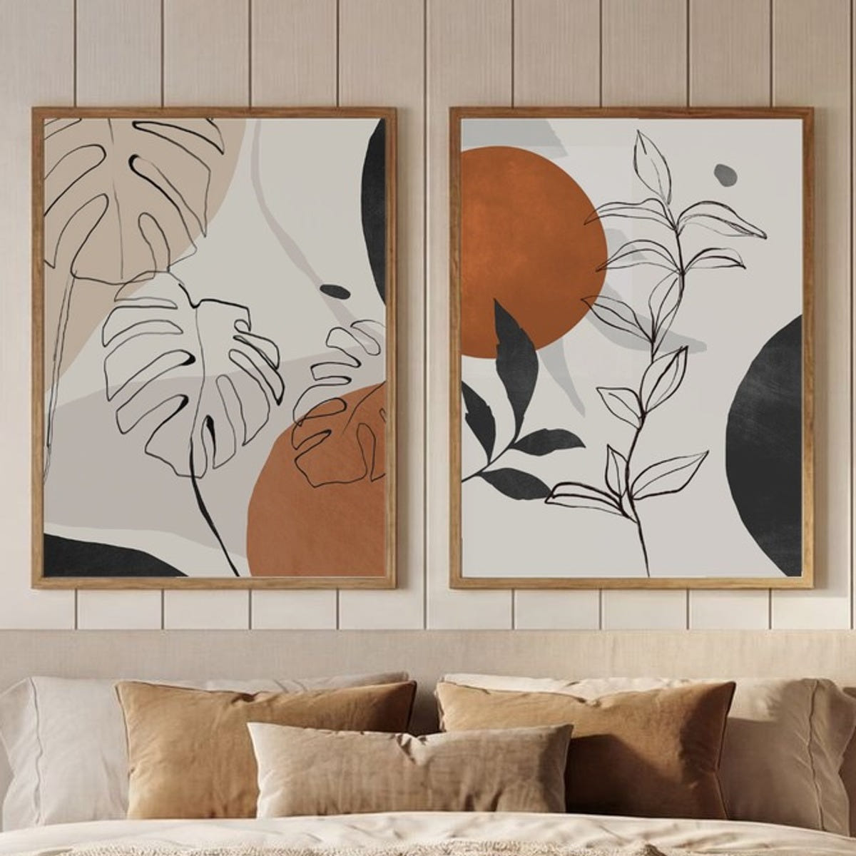 Set of 2 Terracotta Lines