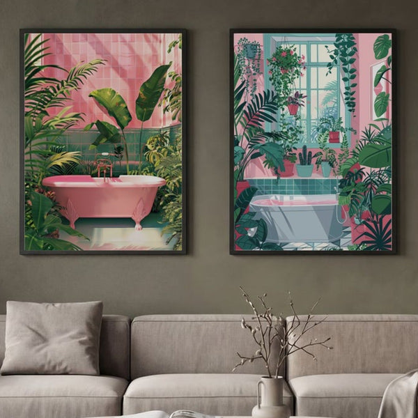Set of 2 Tropical Pink Paradise