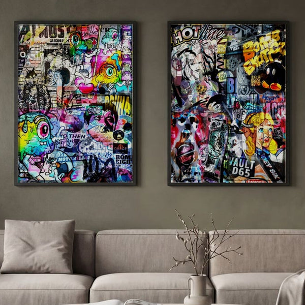 Set of 2 Urban Graffiti Burst