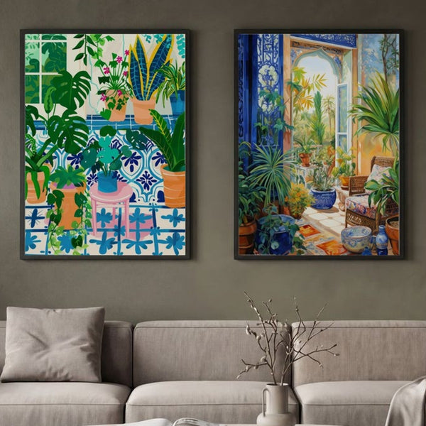 Set of 2 Vibrant Botanical Escape