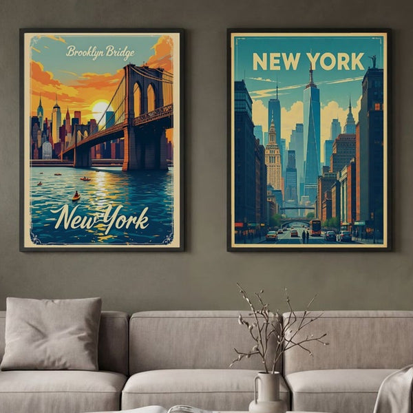 Set of 2 Vibrant Cityscapes