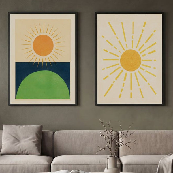 Set of 2 Vivid Abstract Landscapes