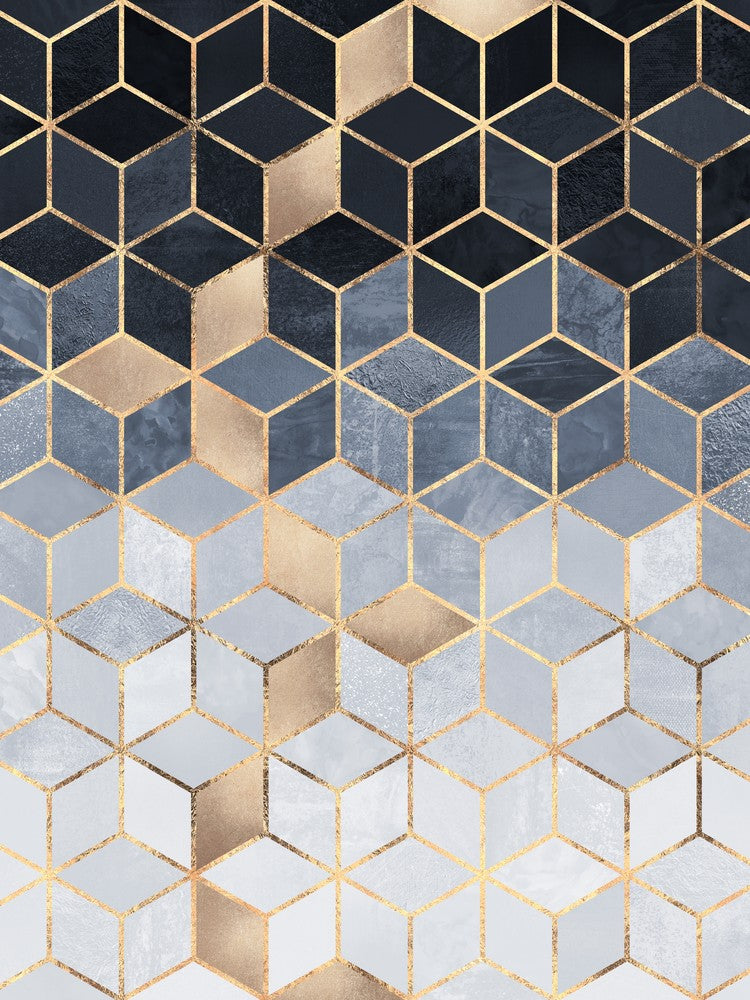 Soft Blue Gradient Cubes