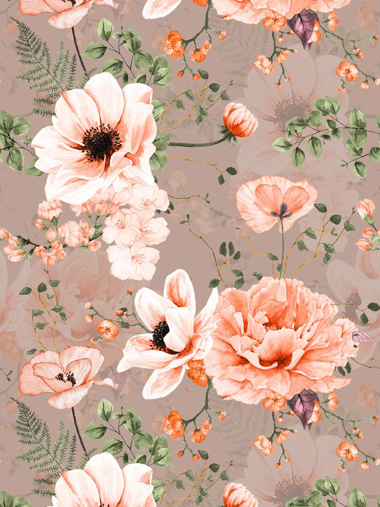 Spring Modern Poppy Peony Garden
