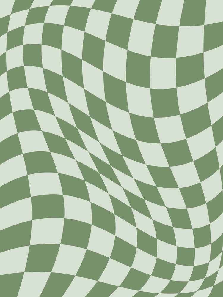 Damier Déformé Vert Sourd
