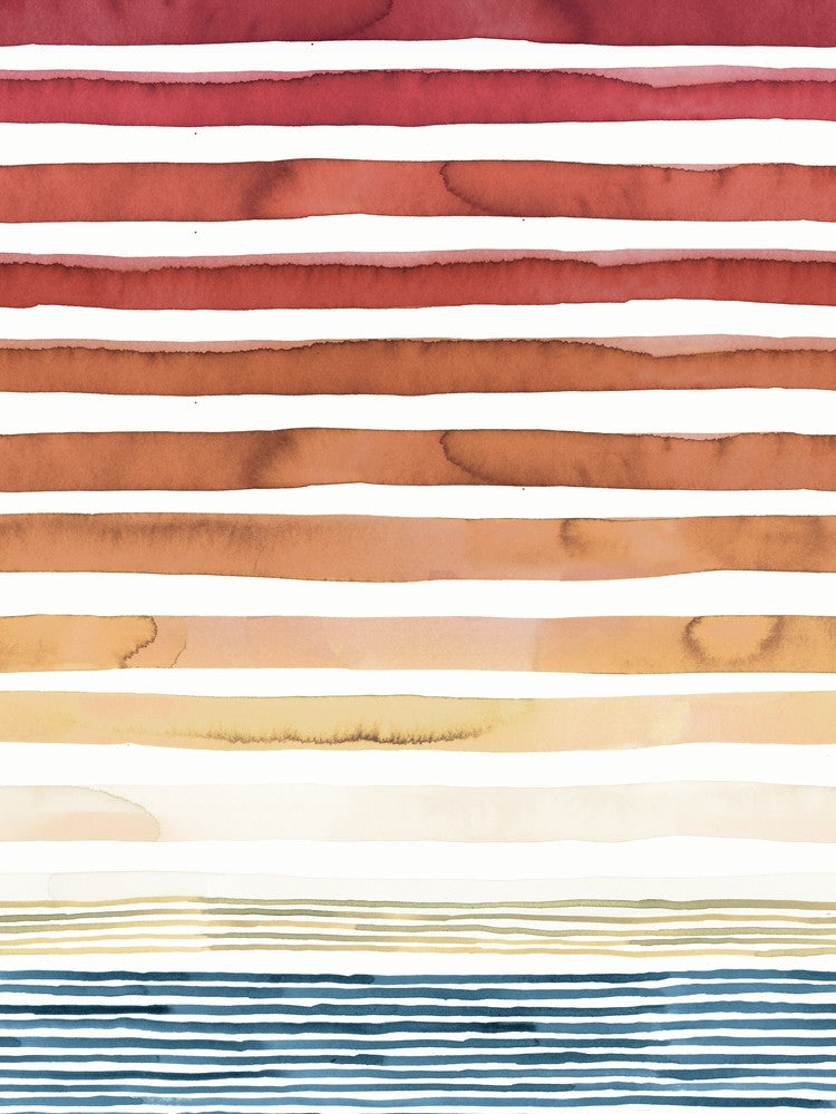 Watercolor Stripes Summer Sunset
