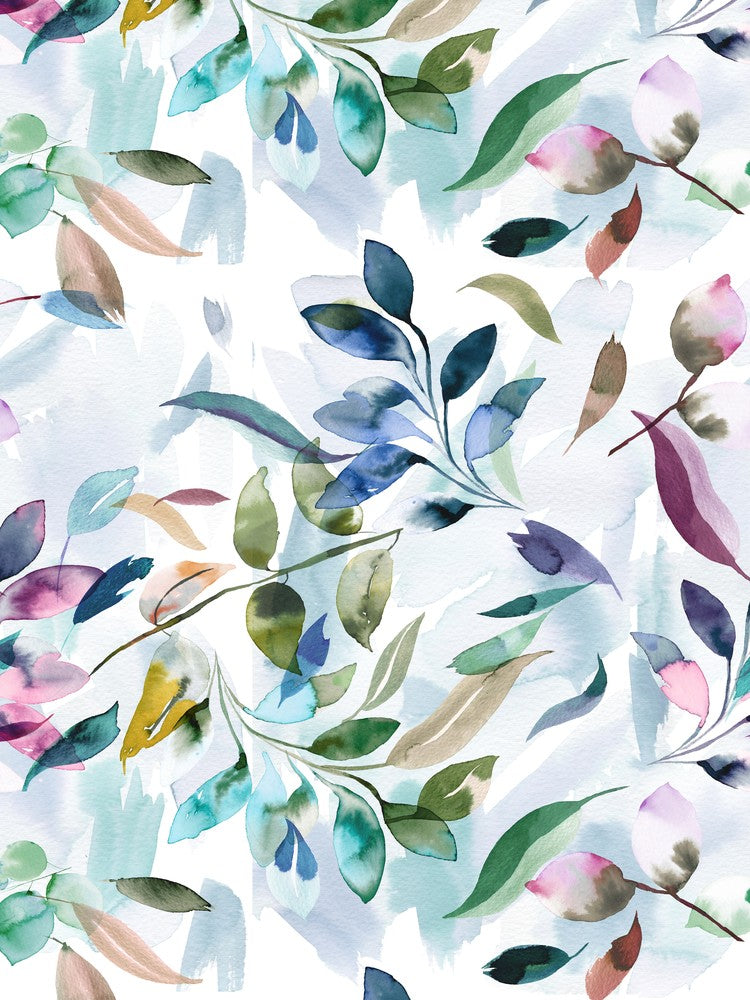 Watercolour Leaves Colourful