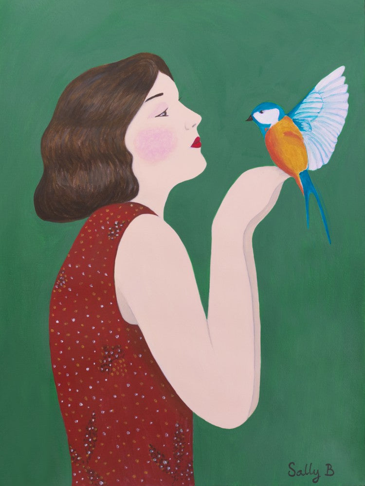 Frau Und Vogel